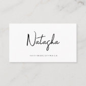 白黒ミニマル署名スクリプト 名刺 (正面)