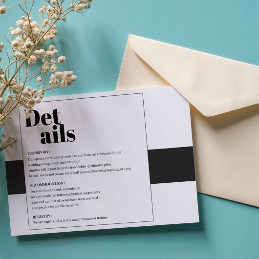 白黒ミニマル詳細 エンクロージャーカード