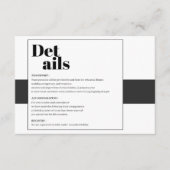 白黒ミニマル詳細 エンクロージャーカード (正面)