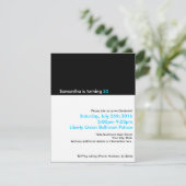 白黒ミニマル誕生日パーティー 招待状 (スタンド正面)