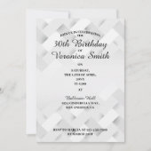 白黒ミニマル誕生日招待状 招待状 (正面)