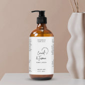 白黒ミニマル8 OZコスモスプレーボトルラベル スパークリングワインラベル