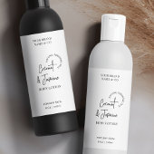 白黒ミニマル8 OZコスモスプレーボトルラベル スパークリングワインラベル