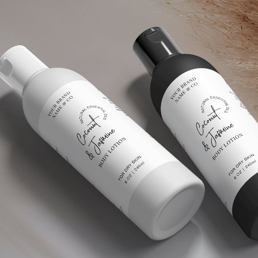 白黒ミニマル8 OZコスモスプレーボトルラベル スパークリングワインラベル