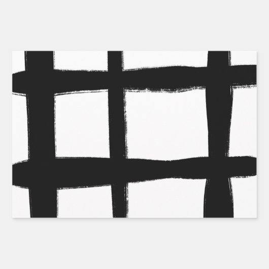 白黒ミニマル ラッピングペーパーシート (正面)