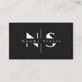 白黒ミニマルQRコードプロフェッショナル写真 名刺 (正面)