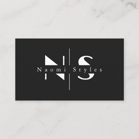 白黒ミニマルQRコードプロフェッショナル写真 名刺 (正面)