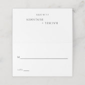 白黒ミニマ結婚リスト伝統的モダン プレイスカード (外部開封)