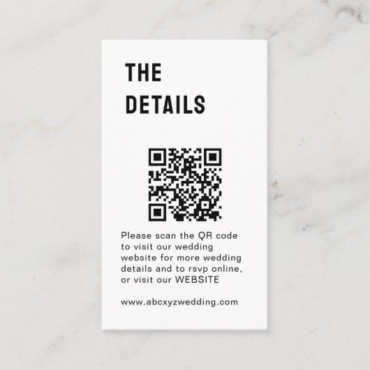 白黒ミニマ結婚リスト エンクロージャーカード (正面)