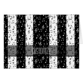 白黒ミュージカルストライプカード