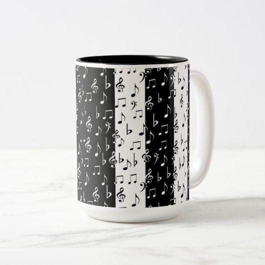 白黒ミュージカルストライプマグ ツートーンマグカップ (正面右)