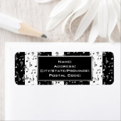 白黒ミュージカルストライプ住所 シール (インサイチュ)