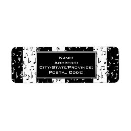 白黒ミュージカルストライプ住所 シール