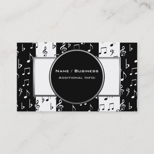 白黒ミュージカルストライプ名刺3 名刺 (正面)