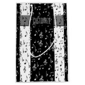 白黒ミュージカルストライプ抱き枕2 ミディアムペーパーバッグ (正面)