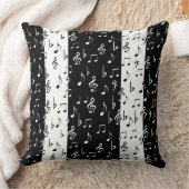 白黒ミュージカルストライプ装飾用クッション クッション (ブランケット)