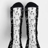 白黒ミュージカルストライプ ソックス (上部)