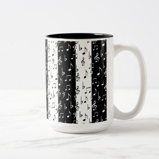 白黒ミュージカルストライプ ツートーンマグカップ (右)