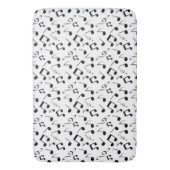 白黒ミュージカルノートデザインバスマット バスマット (正面縦)