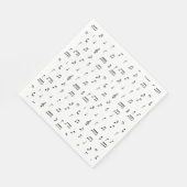 白黒ミュージカルノート記号パターン スタンダードランチョンナプキン (角)