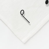 白黒ミュージカルノート記号パターン フリースブランケット (角)