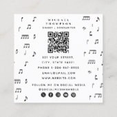 白黒ミュージカルノート記号QRコード スクエア名刺 (裏面)