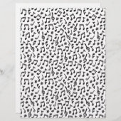 白黒ミュージカルノート音楽スクラップブック紙 (正面/裏面)