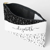 白黒ミュージカル パーソナライズされた アクセサリーポーチ (見開き)