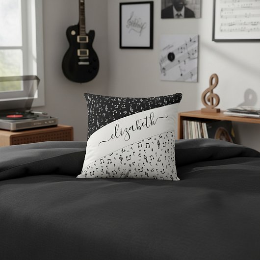 白黒ミュージカル パーソナライズされた クッション