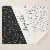 白黒ミュージカル パーソナライズされた シェルパブランケット (正面(横))