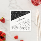 白黒ミュージカル パーソナライズされた スタンダードカクテルナプキン (インサイチュ)