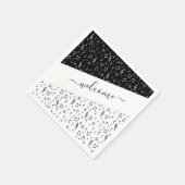 白黒ミュージカル パーソナライズされた スタンダードカクテルナプキン (角)