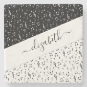 白黒ミュージカル パーソナライズされた ストーンコースター (正面)