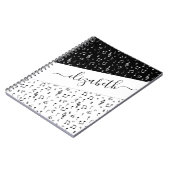 白黒ミュージカル パーソナライズされた ノートブック (左側)