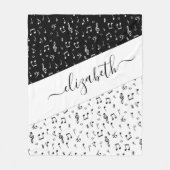 白黒ミュージカル パーソナライズされた フリースブランケット (正面)