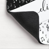 白黒ミュージカル パーソナライズされた マウスパッド (コーナー)