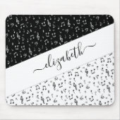 白黒ミュージカル パーソナライズされた マウスパッド (正面)