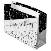 白黒ミュージカル パーソナライズされた ラージペーパーバッグ (裏面アングル)