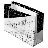 白黒ミュージカル パーソナライズされた ラージペーパーバッグ (正面アングル)