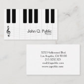 白黒ミュージシャンピアノ 名刺 (正面/裏面)