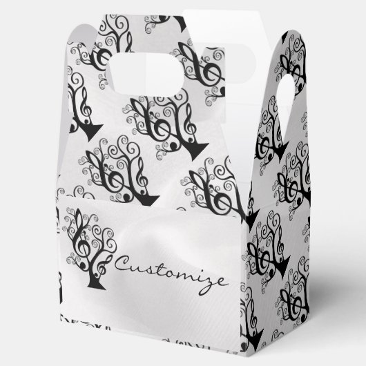 白黒ミュージックトレブルクレフ、 音符記号ツリーゲーブルボックス フェイバーボックス (オープン)