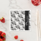 白黒ミュージックトレブルクレフ、 音符記号ツリーナプキンス スタンダードカクテルナプキン (インサイチュ)