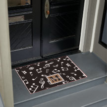 白黒ミュージックノートミュージシャンモノグラム