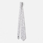 白黒ミュージックノートミュージシャンモノグラム ネクタイ (裏面)