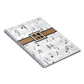 白黒ミュージックノートミュージシャンモノグラム ノートブック (右側)