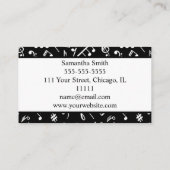 白黒ミュージックノートミュージシャン音楽先生 名刺 (裏面)