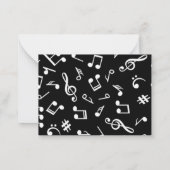 白黒ミュージックノートミュージシャン ノートカード (裏面)