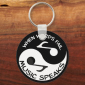 白黒ミュージックノートモダンミュージカル キーホルダー (正面)