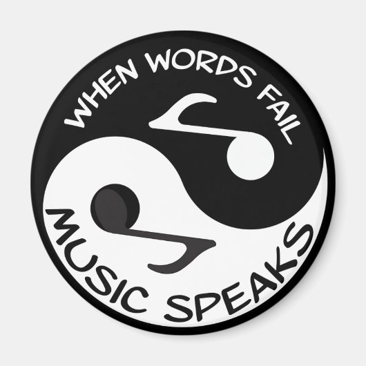 白黒ミュージックノートモダンミュージカル マグネット (正面)