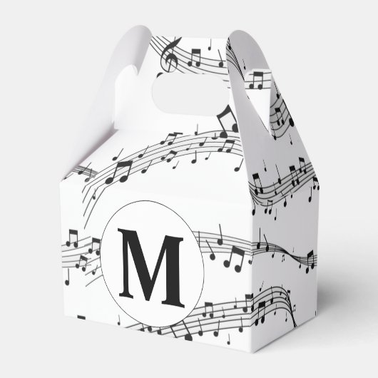 白黒ミュージックノートモノグラム フェイバーボックス (正面サイド)